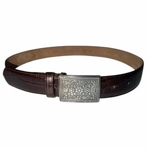 Talbot’s Genuine Leather Belt with Silver Buckle